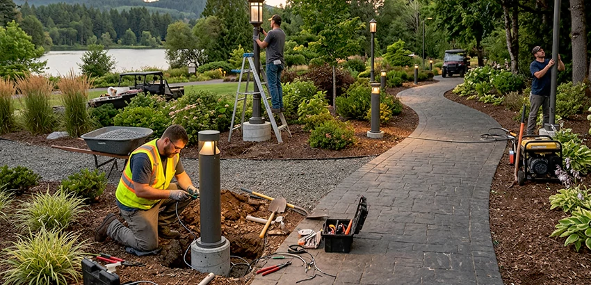 Landscape Post, Pole, and Bollard Lighting Installation in Grove City